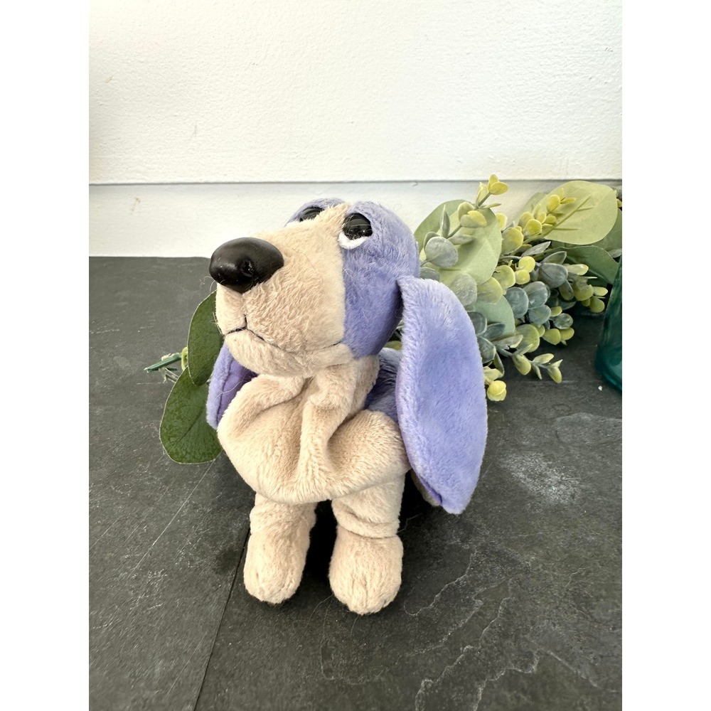 Vintage Applause Hush Puppies 80s purple pellet plush dog lavender lilac puppy
